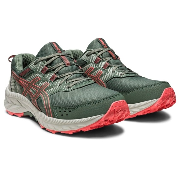 Asics Shoes - Asics gel-venture 9 Women's Trail Running Shoes - Olive Green with  Coral